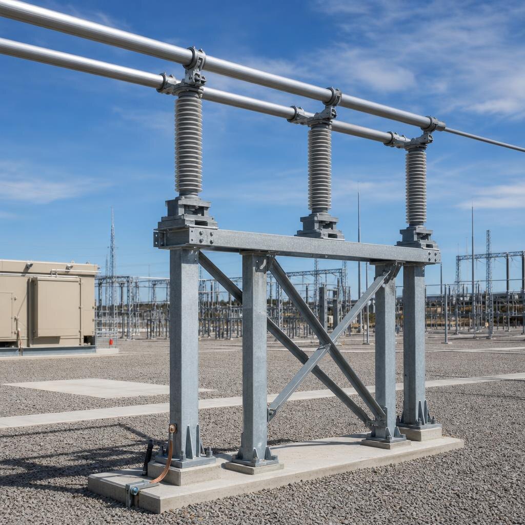Rigid-bus support with post-insulator pedestals