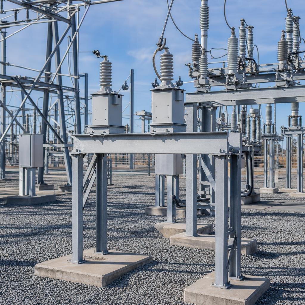 Support stands carrying instrument transformers