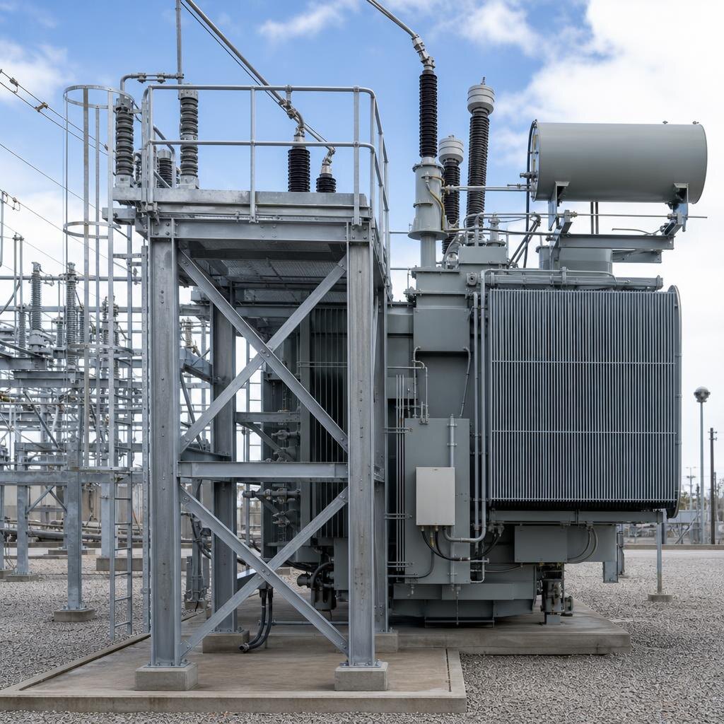 Conservator access and transformer support steel